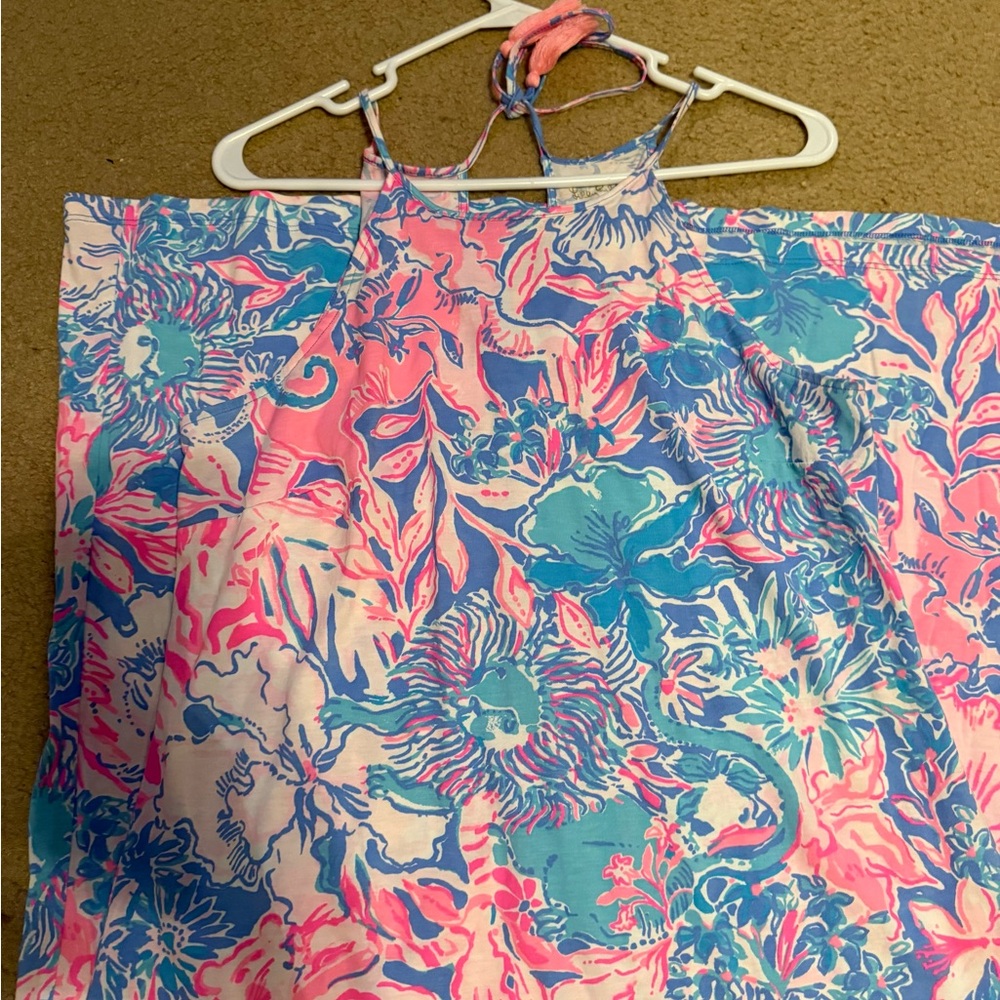 Lilly Pulitzer Pink and Blue Maxi Dress